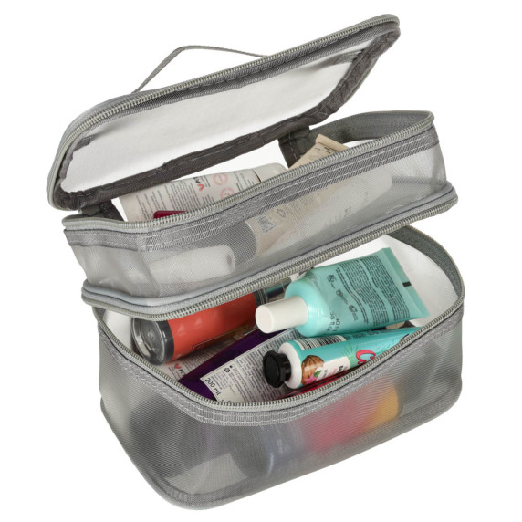Kozmetikai táska, utazásszervező 21x13,5x14 cm - szürke