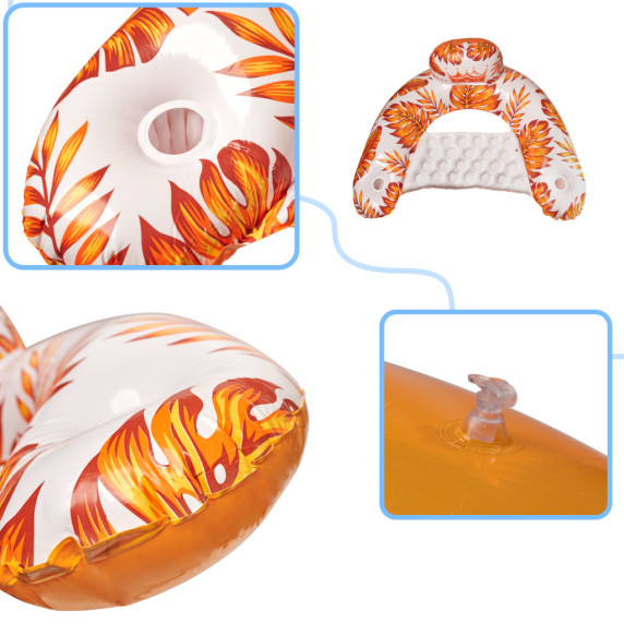 Felfújható vízi fotel, pálma -  narancs 