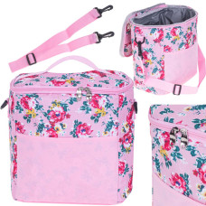 Termotáska 11 l THERMAL BAG - Rózsaszín virágokkal Előnézet