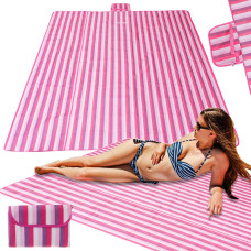 Strandszőnyeg piknik takaró 200x200 cm - Rózsaszín Előnézet
