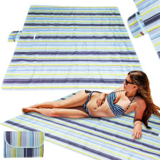 Strandszőnyeg piknik takaró 200x200 cm - Kék Előnézet