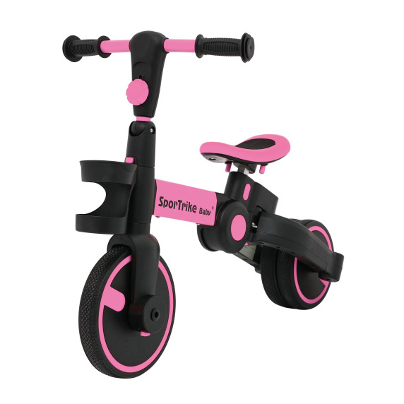 Gyermek tricikli Happy Bike 3in1 - rózsaszín
