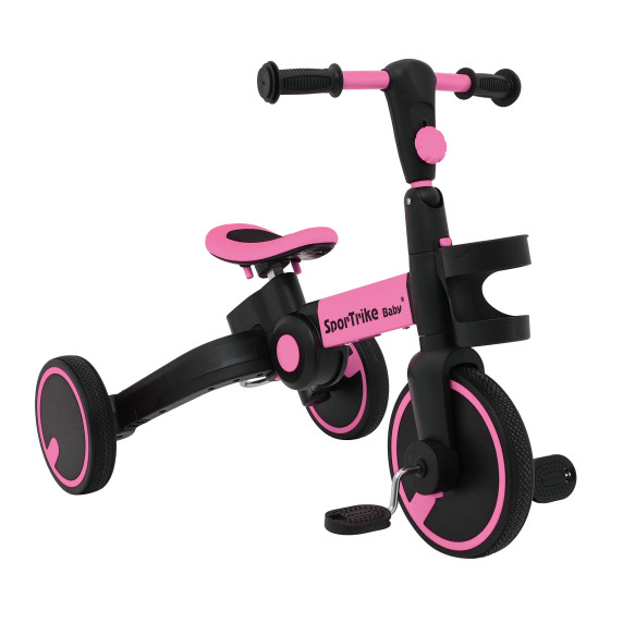 Gyermek tricikli Happy Bike 3in1 - rózsaszín