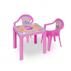 Kisasztal 2 székkel - Rózsaszín Előnézet