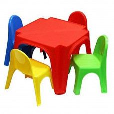Gyerekasztal székekkel Inlea4Fun KEREN - színes Előnézet