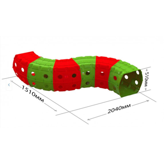 Játszó alagút 240x151x51 cm Inlea4Fun - piros/zöld