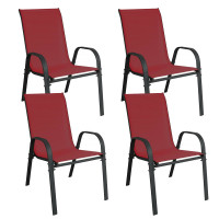 Kerti szék 4 darab Linder Exclusiv MC330885 STAPEL - sötétpiros 
