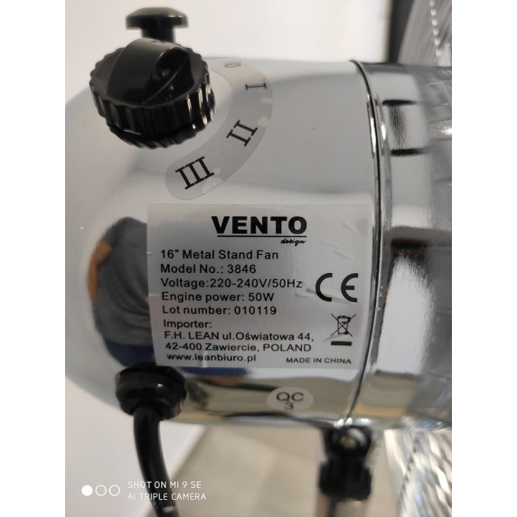 Otthoni álló ventilátor 40 cm VENTO 50W INOX króm