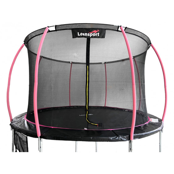 Trambulin belső védőhálóval 500 cm LEAN SPORT MAX 16 ft - Fekete/rózsaszín