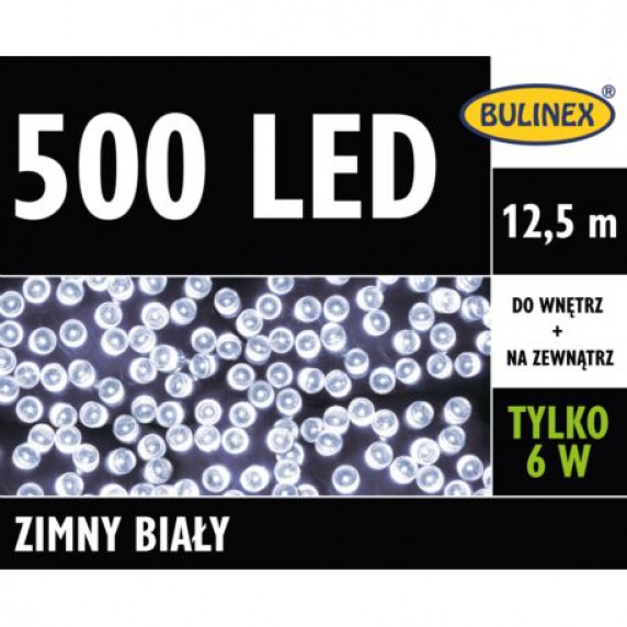 Kültéri/beltéri fénydekoráció 12,5 m 500 LED OKEJ Bulinex - hideg fehér