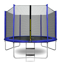 Trambulin külső védőhálóval 250 cm AGA SPORT TOP MRT1008B + létra - Kék 