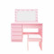 Fésülködő asztal megvilágítással 5 fiókkal  székkel Aga MRDT12 -Pink