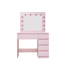 Fésülködő asztal megvilágítással 5 fiókkal Aga MRDT06-Pink - rózsaszín Előnézet