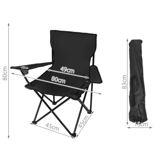 Összecsukható kemping szék MALATEC Relax - Fekete