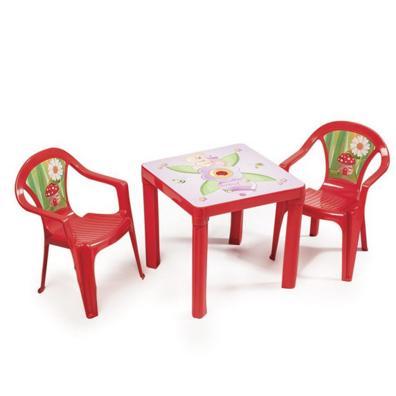 Kisasztal 2 székkel Inlea4Fun - Piros