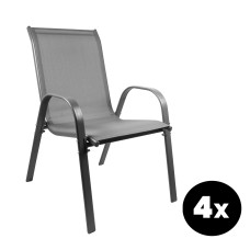 Kerti szék 4 darab AGA MR4400GY-4 - Szürke Előnézet