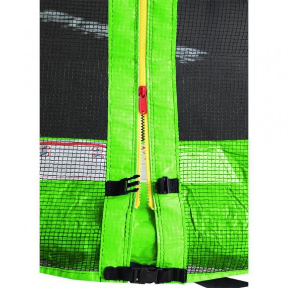 Trambulin külső védőhálóval 400 cm AGA SPORT PRO + létra és cipőtartó - Világos zöld