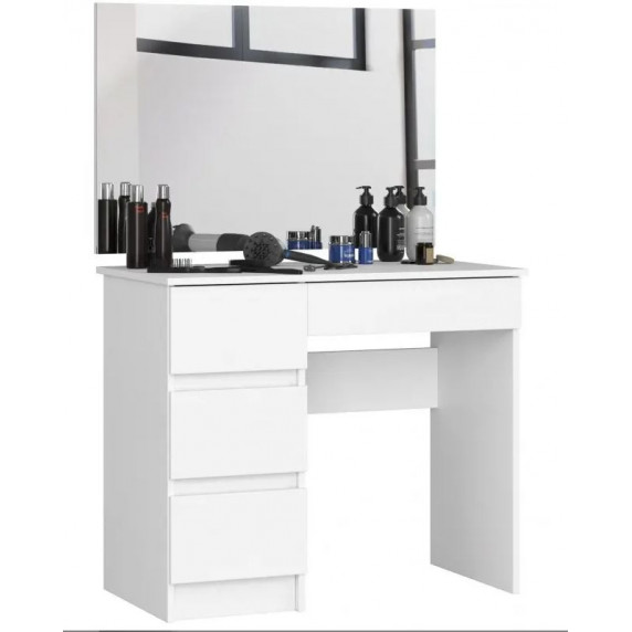 Fésülködő asztal tükörrel balos CLP T-6/SL 900x600  - fehér