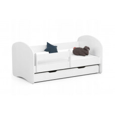 Gyerekágy ágyneműtartóval + matrac Smile 160 x 80 cm - fehér Előnézet
