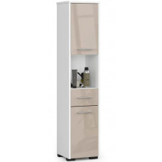 Fürdőszoba szekrény FIN 140cm magasfényű - fehér/cappuccino Előnézet