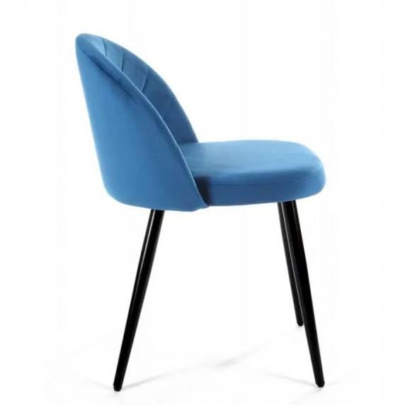 Velúr szék steppelt 4 db skandináv stílusban - Kék