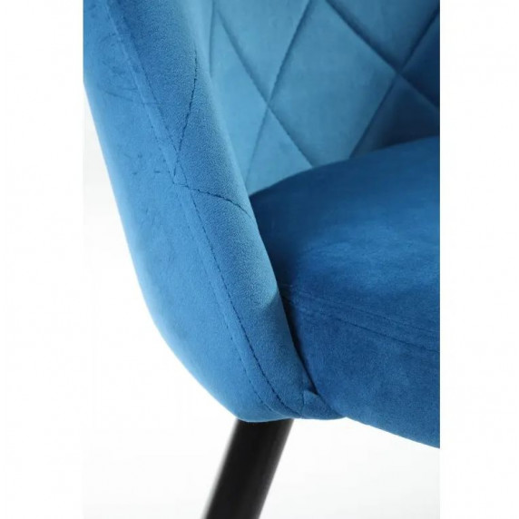 Velúr szék steppelt 4 db skandináv stílusban - Kék