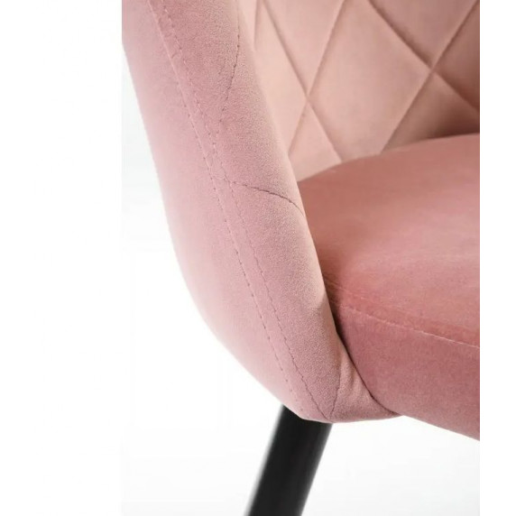 Velúr szék steppelt 4 db skandináv stílusban - Rózsaszín
