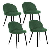 Velúr szék steppelt 4 db skandináv stílusban - Zöld 