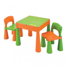 Gyerekasztal székkel NEW BABY - narancssárga/zöld Előnézet