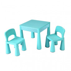 Gyerekasztal székkel NEW BABY - világos kék Előnézet