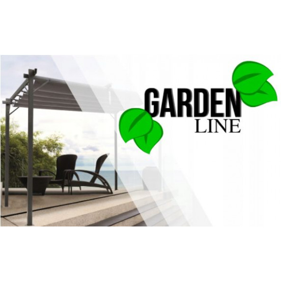 Kerti pavilon Garden Line 3 x 3 x 2,55 m - szürke