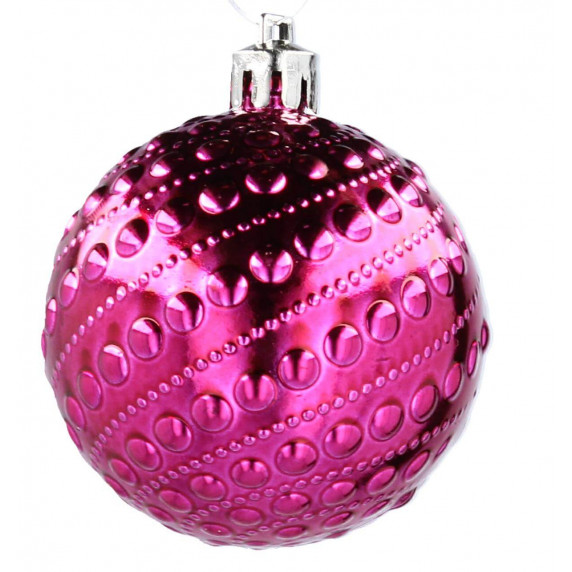 Karácsonyfa dísz szett 9 darab gömb 6 cm Inlea4Fun - Rózsaszín