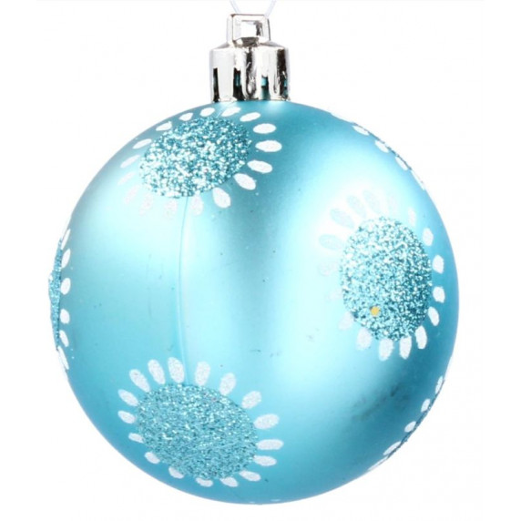 Karácsonyfa dísz szett 9 darab gömb 6 cm Inlea4Fun - Kék
