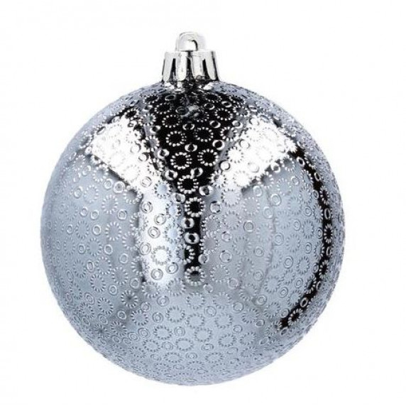 Karácsonyfa dísz szett 8 darab gömb 6 cm Inlea4Fun - ezüst