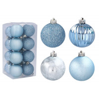 Karácsonyfa dísz szett 16 darab 5 cm Inlea4Fun - Kék 