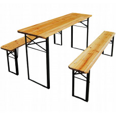 Összecsukható asztal + 2 db sörpad InGarden - 180 cm Előnézet