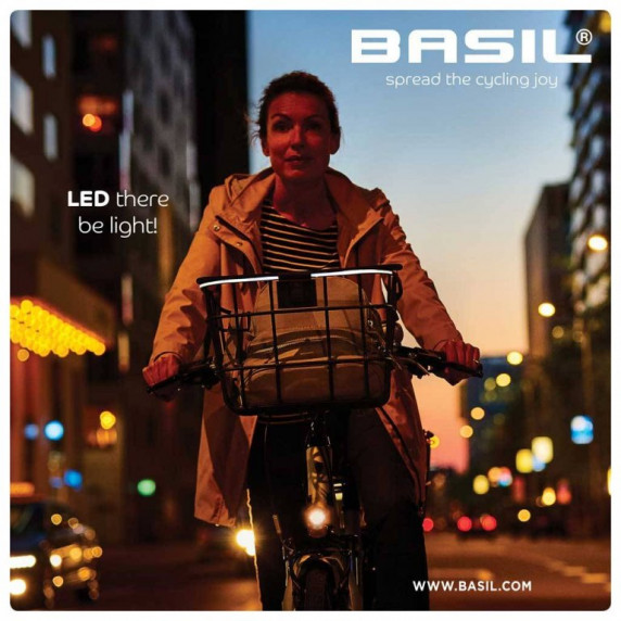 Kerékpár kosár kormányra Basil BREMEN ALU LED világítással