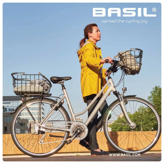 Kerékpár kosár kormányra Basil BREMEN ALU LED világítással