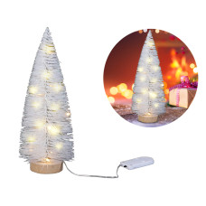 Dekoratív karácsonyfa fehér karácsonyi fények karácsonyi dekoráció Előnézet