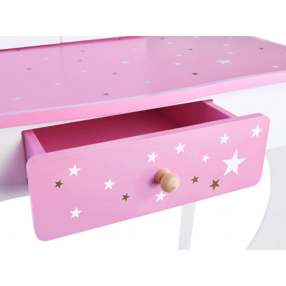 Fésülködő asztal gyerekeknek Inlea4Fun ZA3718 - fehér/rózsaszín