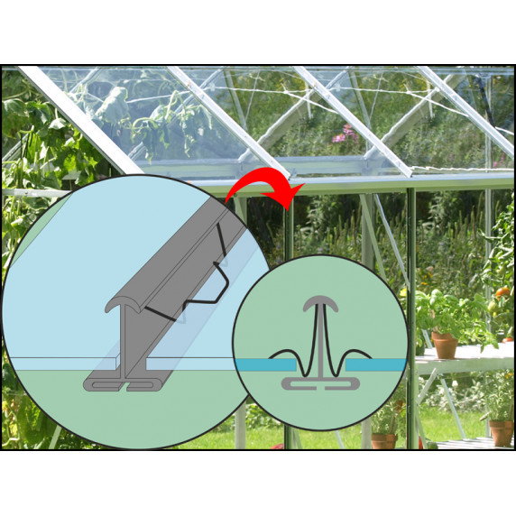 LanitGarden üvegház átlátszó üveggel VITAVIA VENUS 3800 3 mm - Zöld