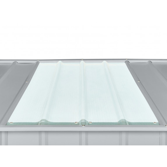 Kerti tároló ház tetőablakkal GLOBEL 1012 - ezüst