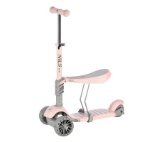 Roller, lábbal hajtós gyerekjármű NILS Fun HLB808 - Szürke/rózsaszín 