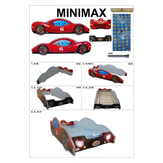 Gyerekágy Inlea4Fun Minimax - kicsi - Piros