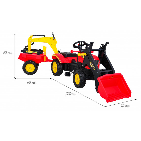 Pedálos traktor/kotrógép/ pótkocsival + tartozékokkal