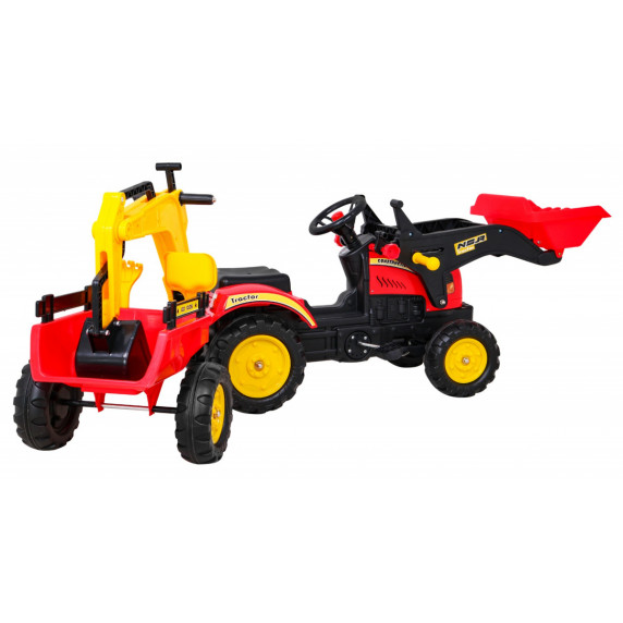 Pedálos traktor/kotrógép/ pótkocsival + tartozékokkal